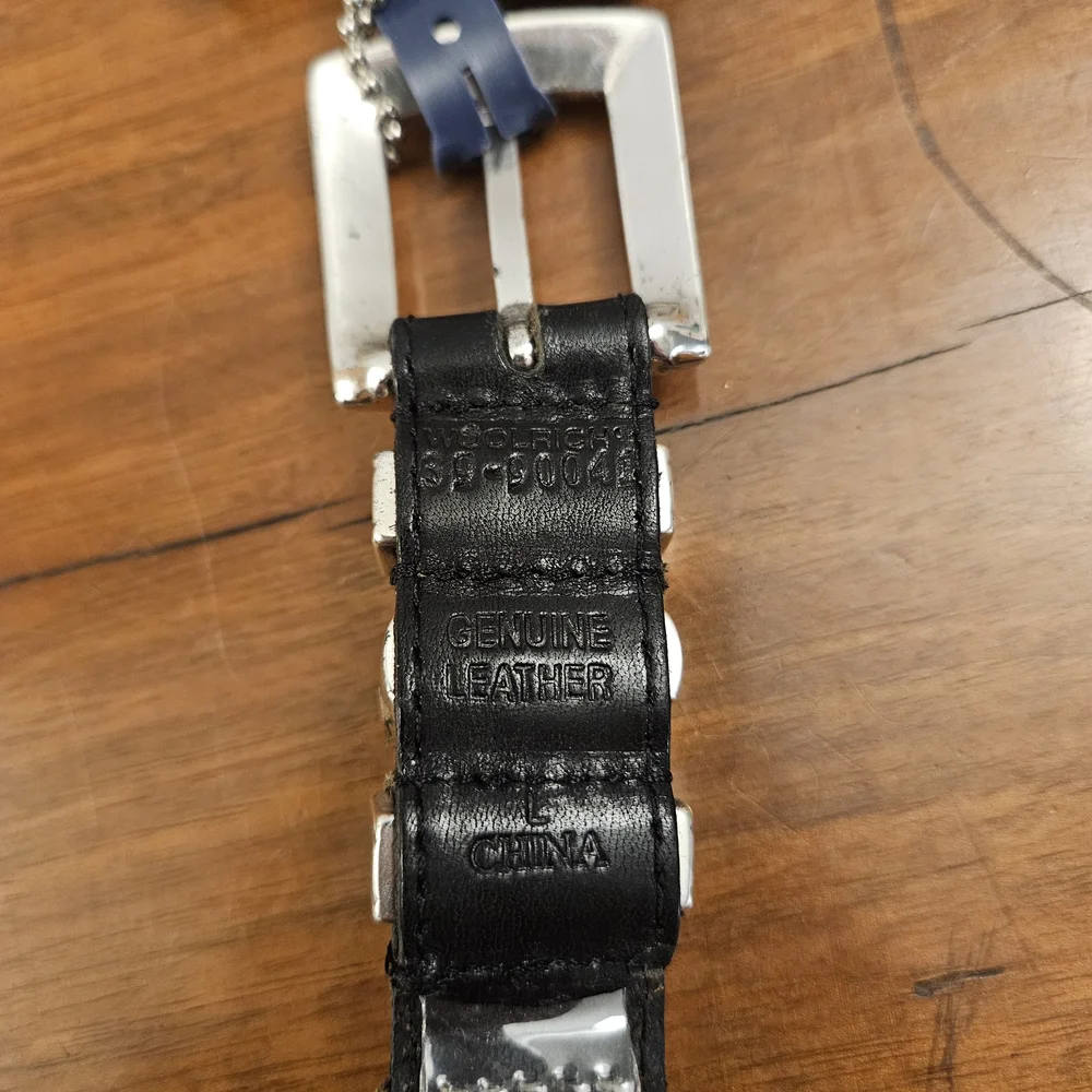 Woolrich John‎ Rich And Bros Genuine Leather Braided Belt Women's Size L Black